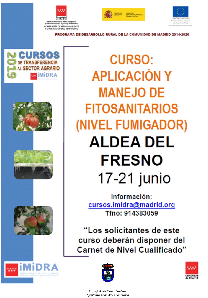 Curso de aplicación y manejo de productos fitosanitarios, nivel fumigador, 2019 Ayuntamiento Curso de aplicación y manejo de productos fitosanitarios, nivel fumigador, 2019 Ayuntamiento